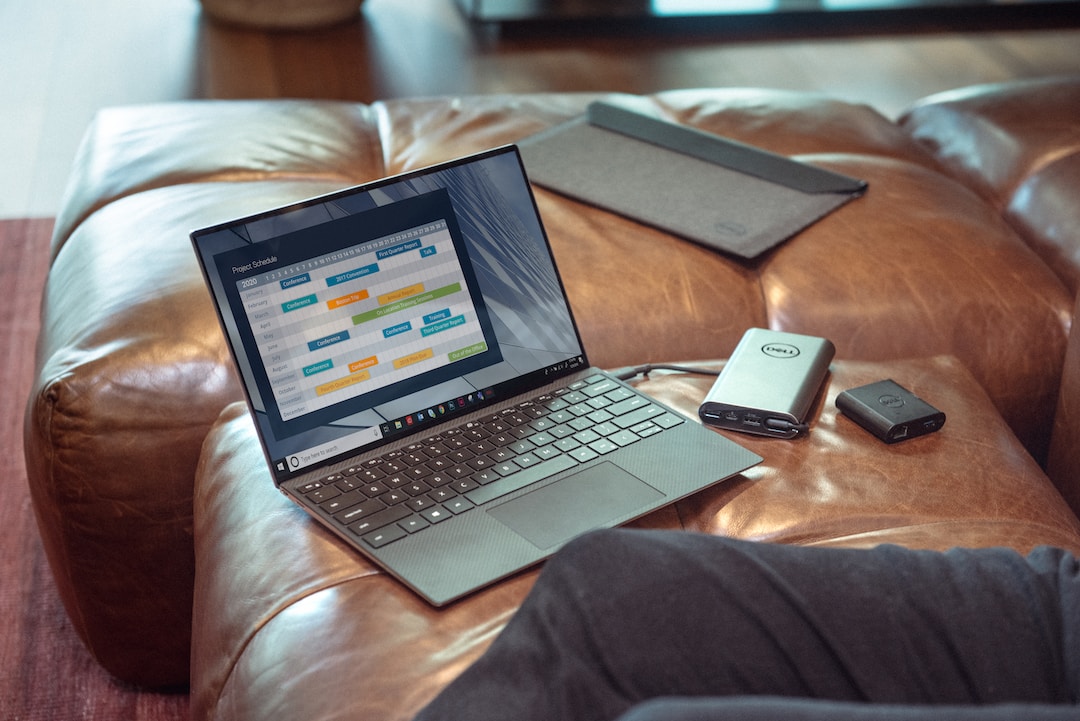 A basic Gantt chart on a laptop screen