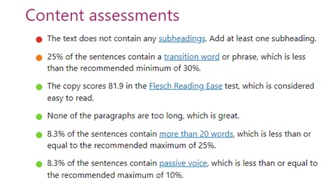 content assessments
