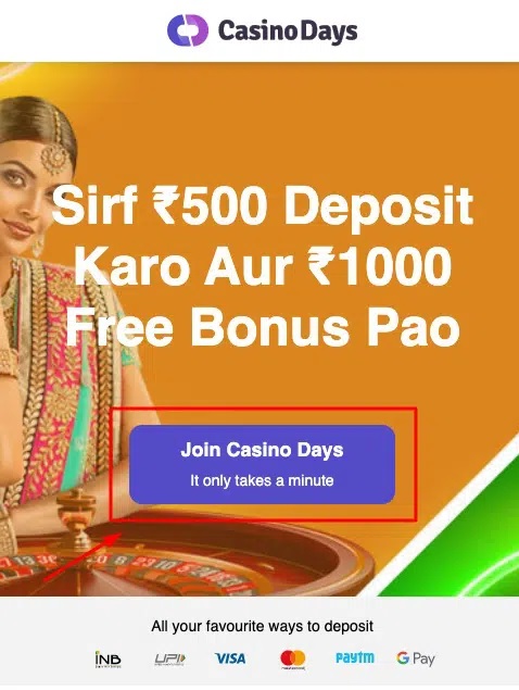 sign up casino days